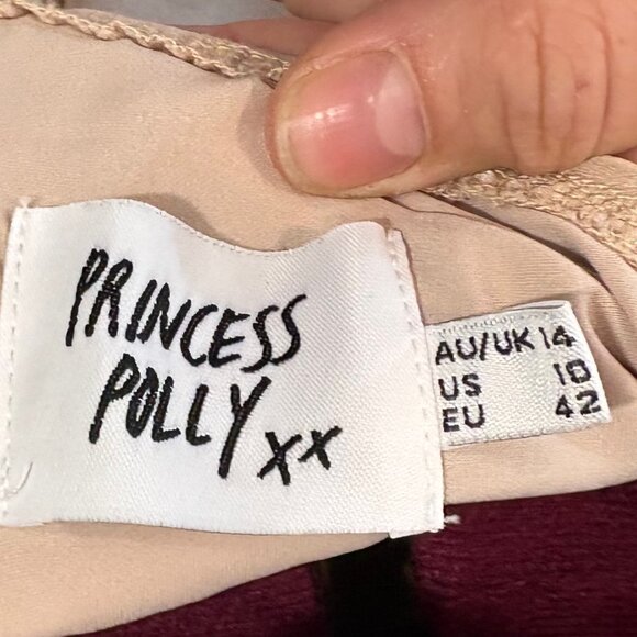 Princess Polly Lillie Midi Dress Beige sz 10 Prom Formal Wedding Guest Dress - Picture 7 of 12